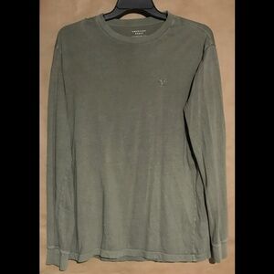 American Eagle Men’s Long Sleeve Shirt, Color: Olive, Size: Medium Tall